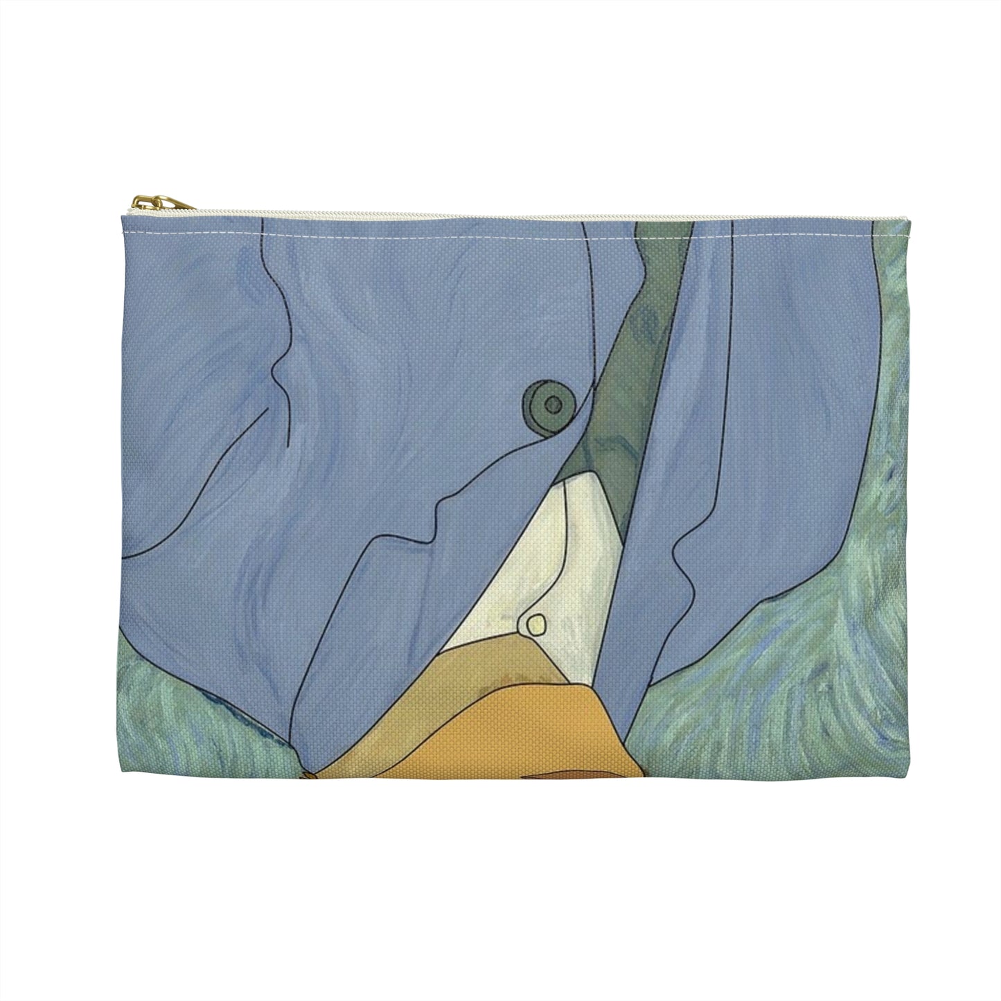 A painting of a man in a suit and tie. Van gogh illustration insanity. Large Organizer Pouch with Black Zipper