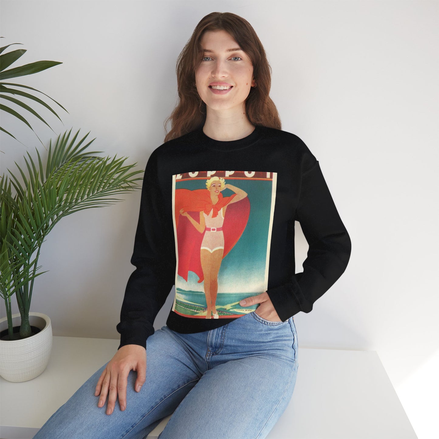 Jupp Wiertz - Zoppot, das Weltbad an der Ostsee Black Heavy Blend Adult Crew Neck SweatShirt