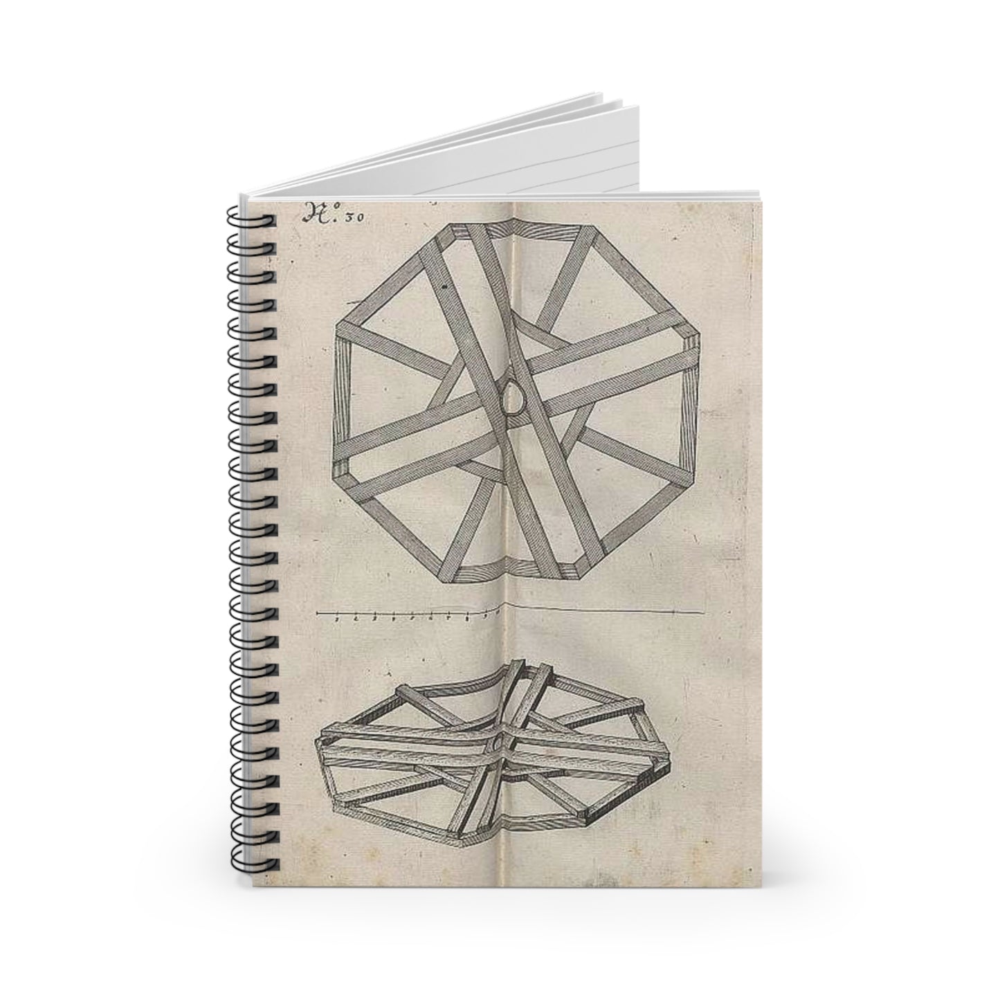 Patent Drawing of Engine - Fotothek df tg 0002625 Architektur ^ Bauwesen ^ Kran ^ Tragwerk Public domain image Spiral Bound Ruled Notebook with Printed Cover