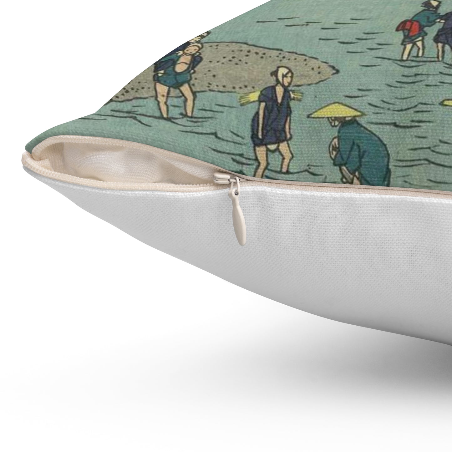 Fujieda, Andō Hiroshige - Public domain portrait drawing Decorative Accent Square Pillow