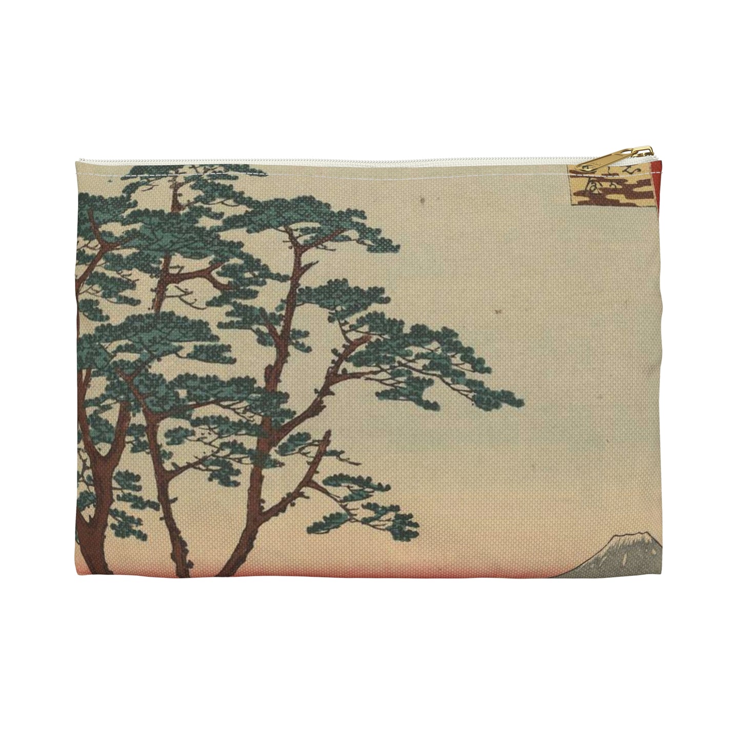 Gajō icchō, Ando Hiroshige - Public domain portrait drawing Large Organizer Pouch with Black Zipper