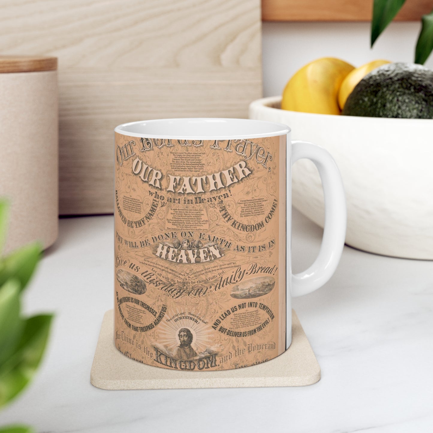 Our Lord's prayer - Print, Library of Congress collection Beautiful Novelty Ceramic Coffee Mug 11oz