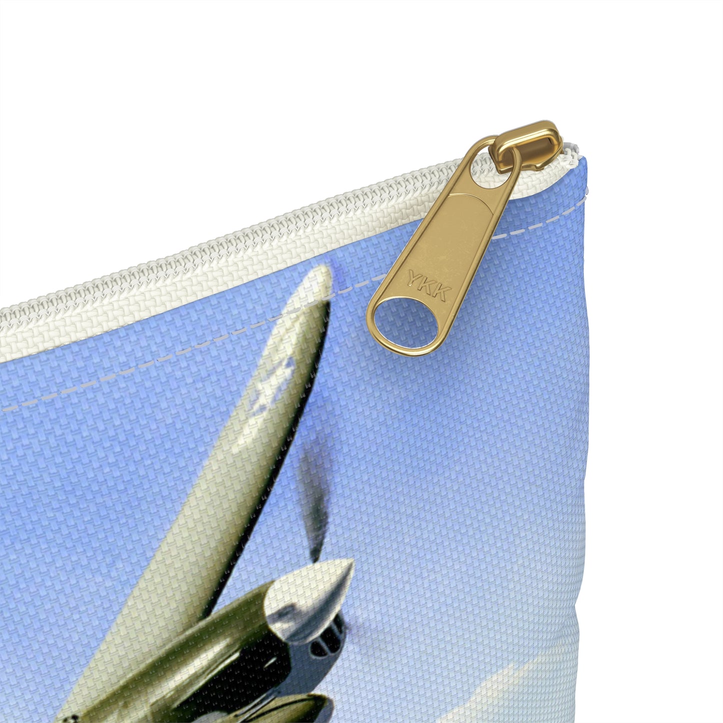 Artwork: "P-38 Lightning Artist: Dick Kramer (US Air Force Art Collection) Large Organizer Pouch with Black Zipper