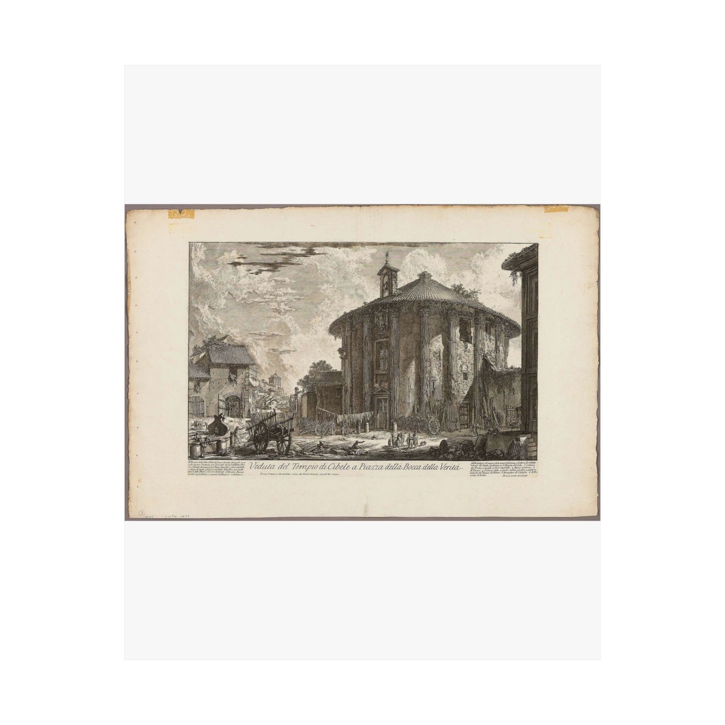 View of the Temple of Cybele in the Piazza of the Bocca della Verità, from Views of Rome High Quality Matte Wall Art Poster for Home, Office, Classroom