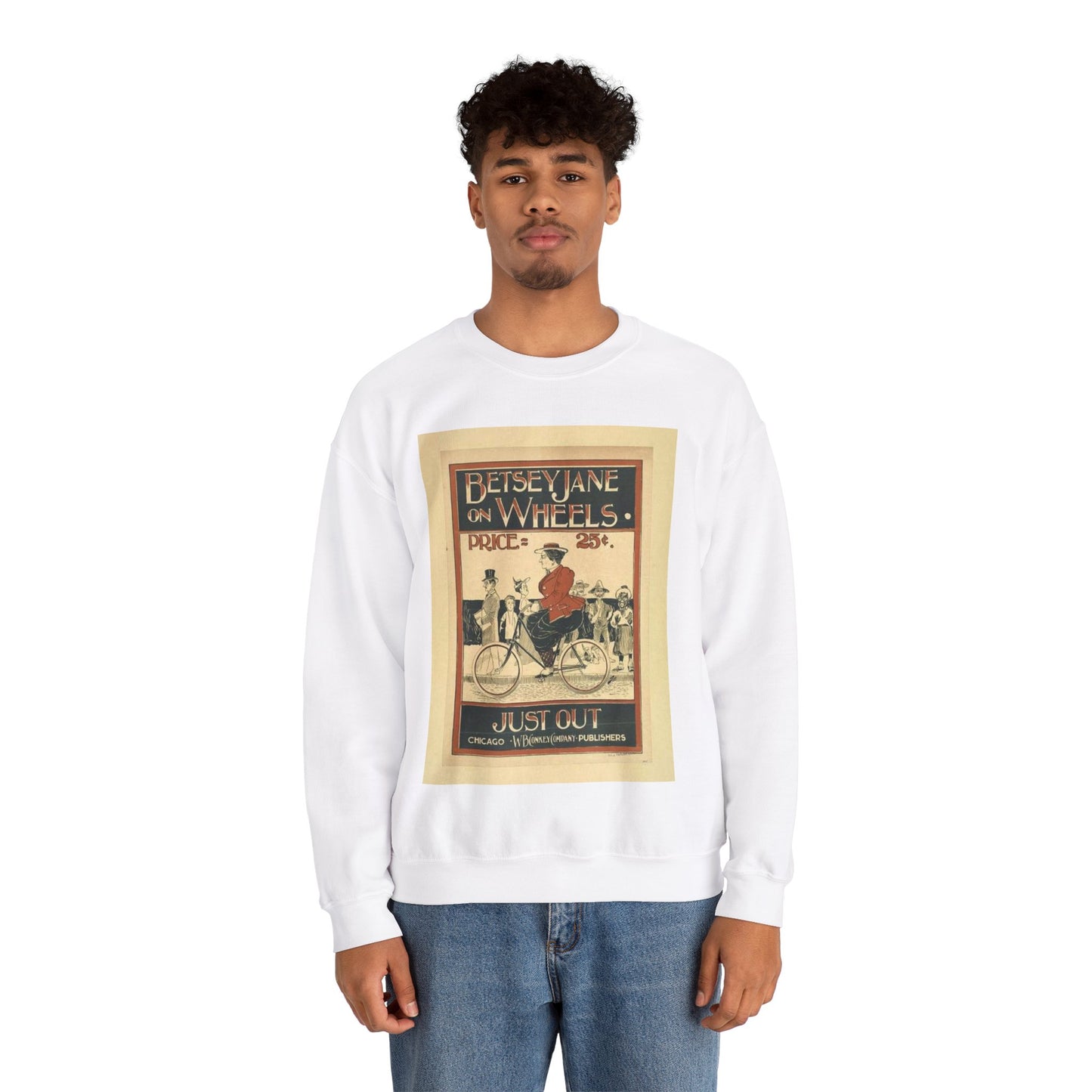 Picryl description: Public domain image of byciclyst, bike, bicycle wheel, sport event, free to use, no copyright restrictions. White Heavy Blend Adult Crew Neck SweatShirt