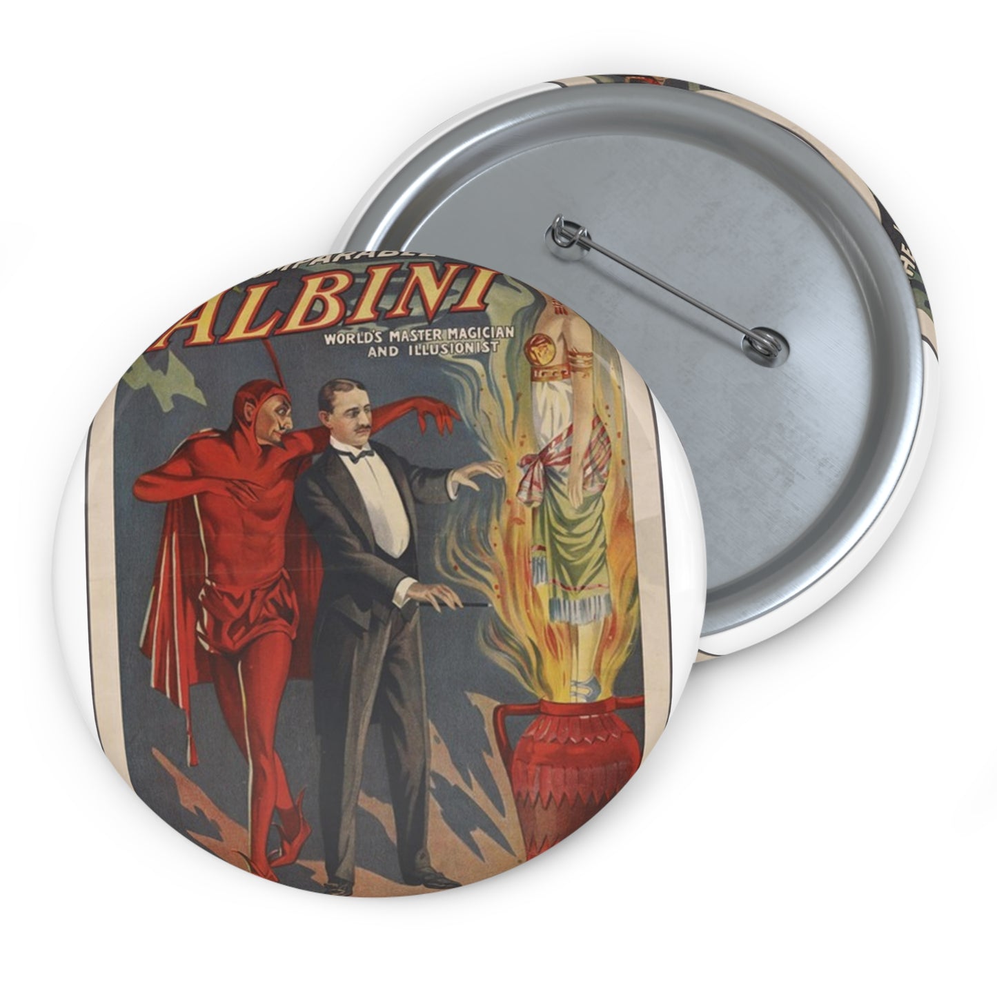 TheIncomperable Albini Theatrical Poster Pin Buttons with Crisp Design
