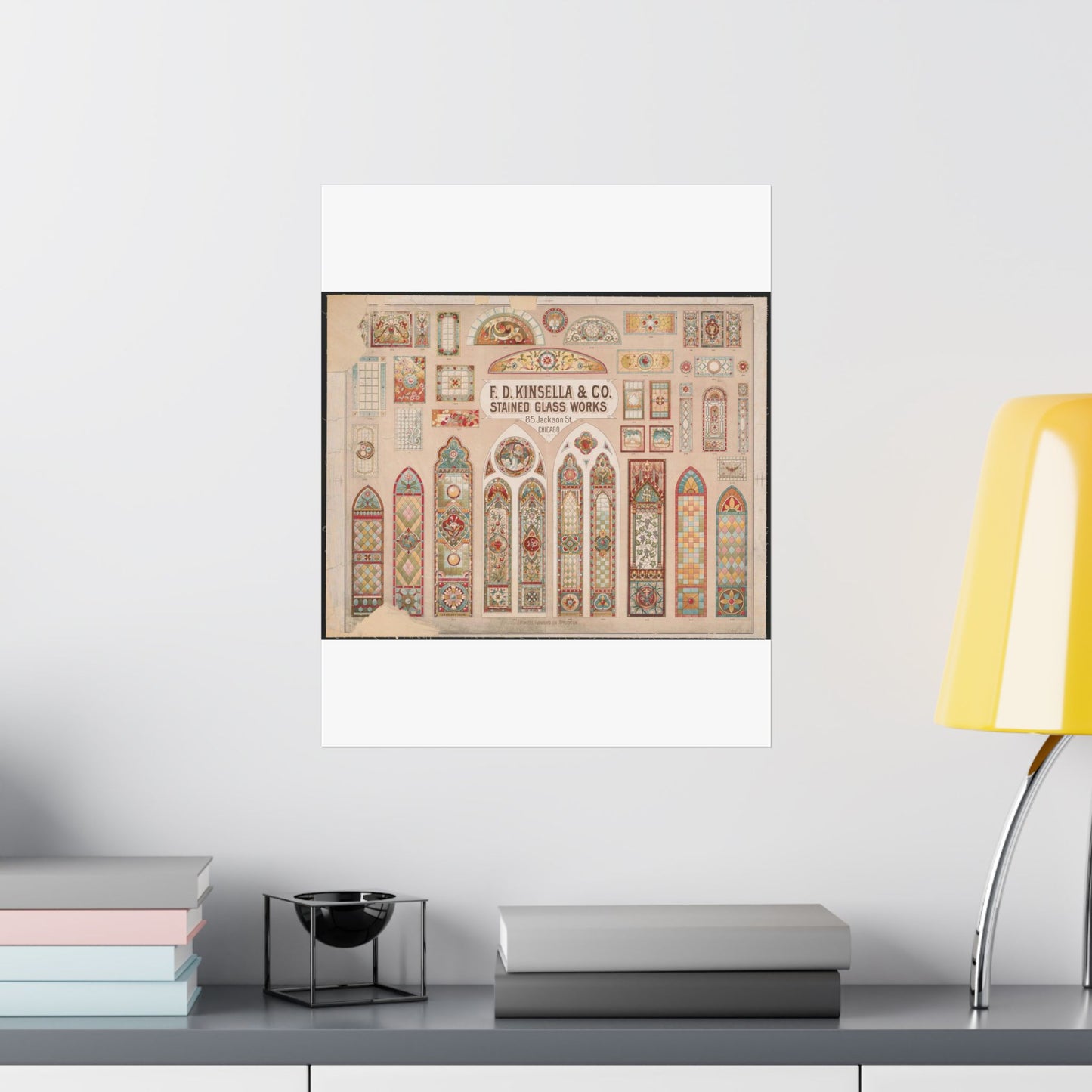 F.D. Kinsella & Co., stained glass works High Quality Matte Wall Art Poster for Home, Office, Classroom