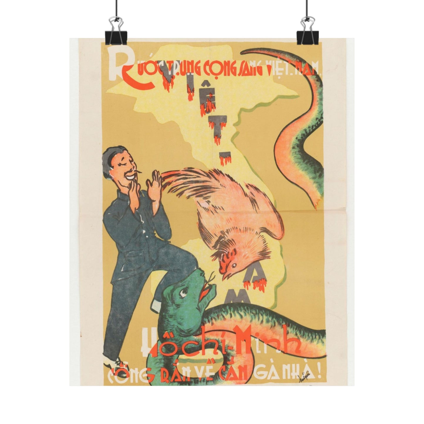 Viet Poster #2, Cold War American Propaganda poster High Quality Matte Wall Art Poster for Home, Office, Classroom