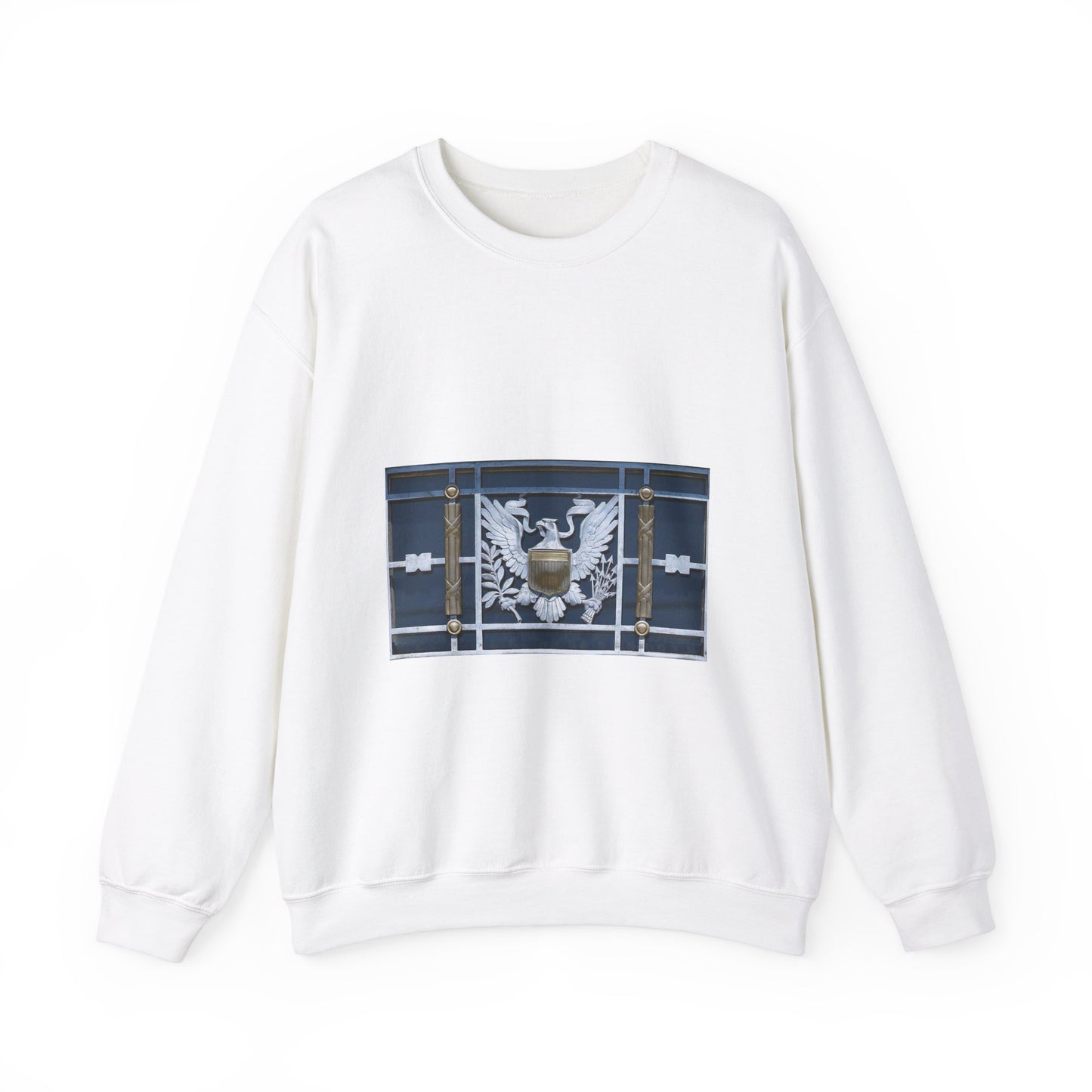 Door detail, Robert J. Nealon Federal Building and U.S. Courthouse, Scranton, Pennsylvania White Heavy Blend Adult Crew Neck SweatShirt