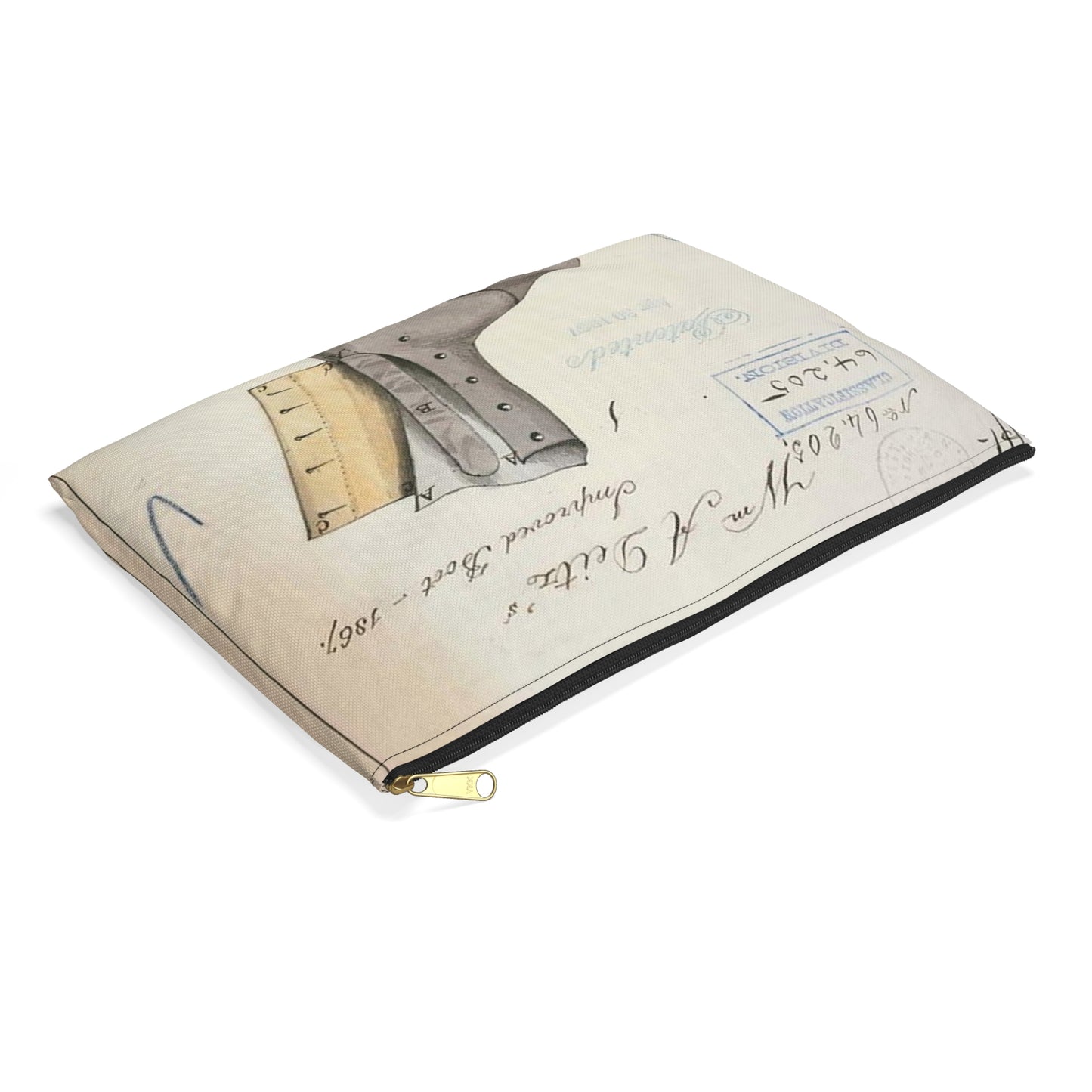 Patent drawing - Drawing of Improved Boot Public domain image Large Organizer Pouch with Black Zipper