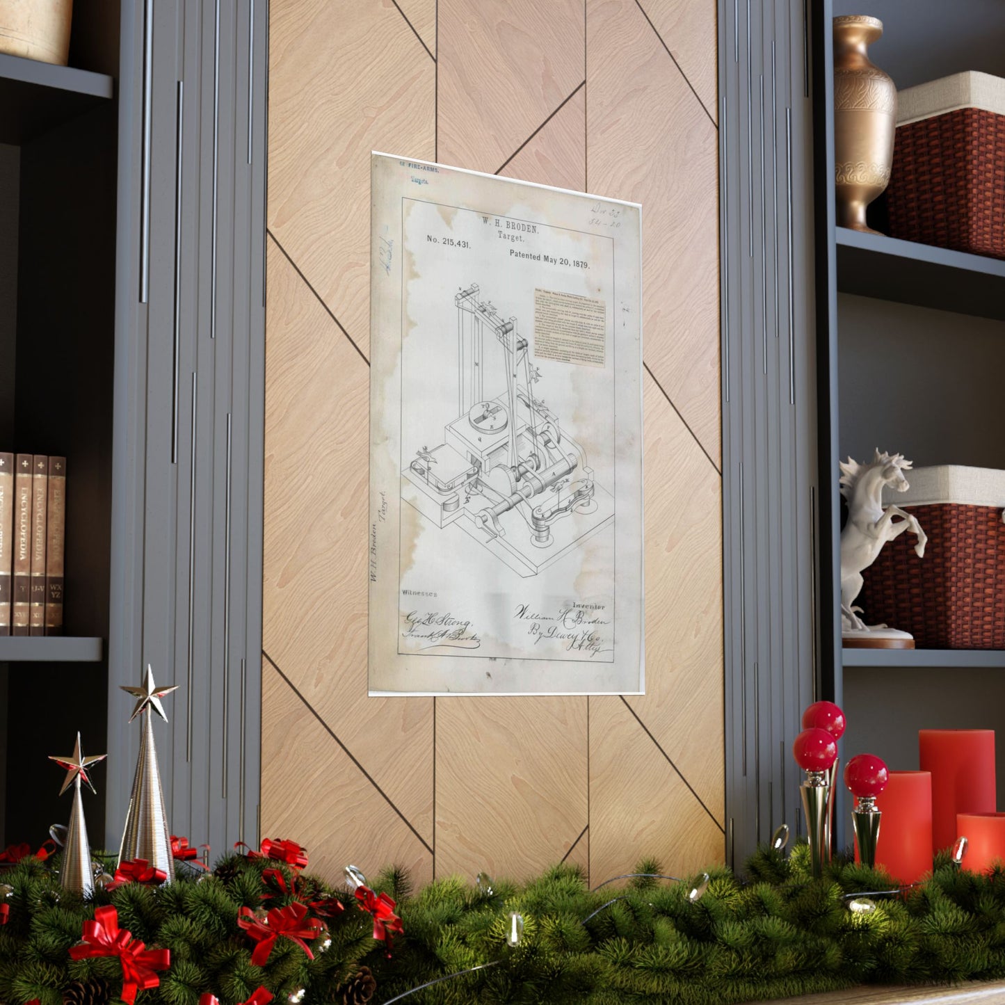 Patent drawing - for W. H. Broden's Target Public domain image High Quality Matte Wall Art Poster for Home, Office, Classroom