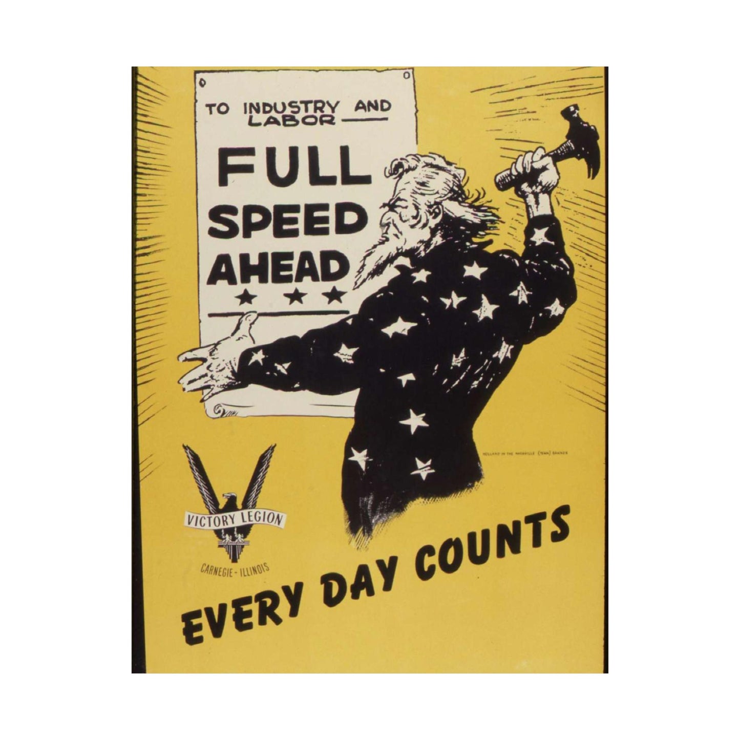 Full speed ahead. Every day counts. Production Drive Committee. - NARA - 534928 High Quality Matte Wall Art Poster for Home, Office, Classroom