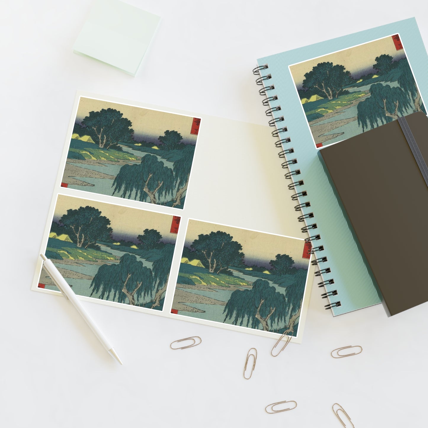 Fujieda, Andō Hiroshige - Public domain portrait drawing Laminated UV Protective Vinyl Stickers