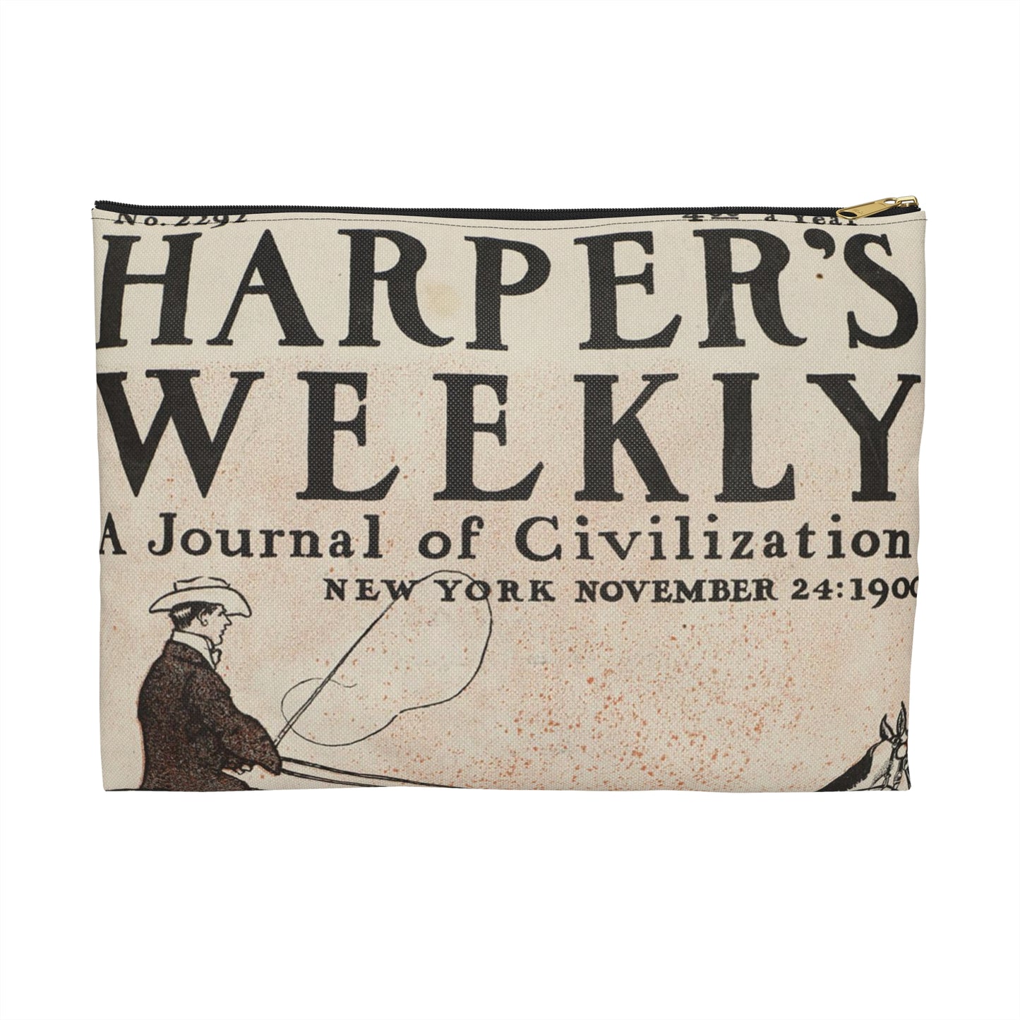 Harper's weekly, a journal of civilization, New York, November 24: 1900 Large Organizer Pouch with Black Zipper