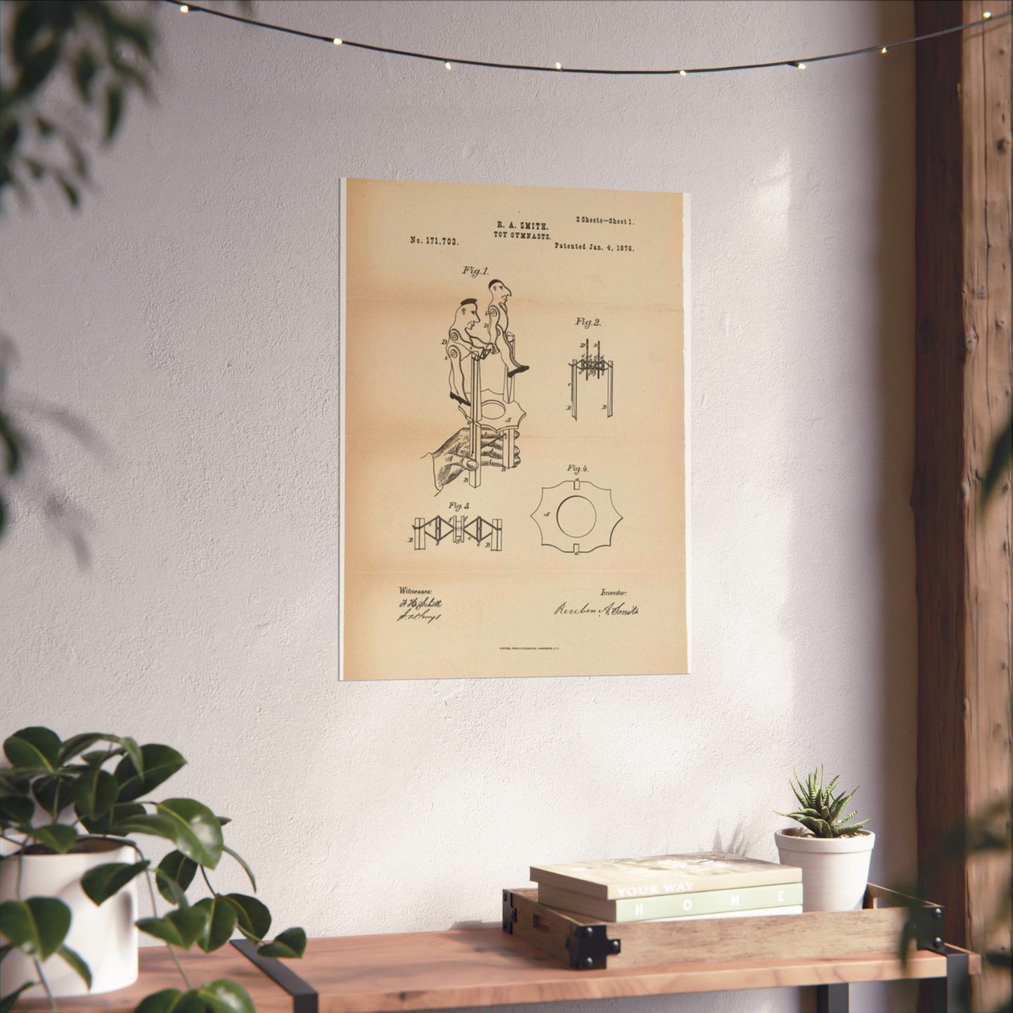 Patent drawing - for a Toy Gymnast Public domain image High Quality Matte Wall Art Poster for Home, Office, Classroom