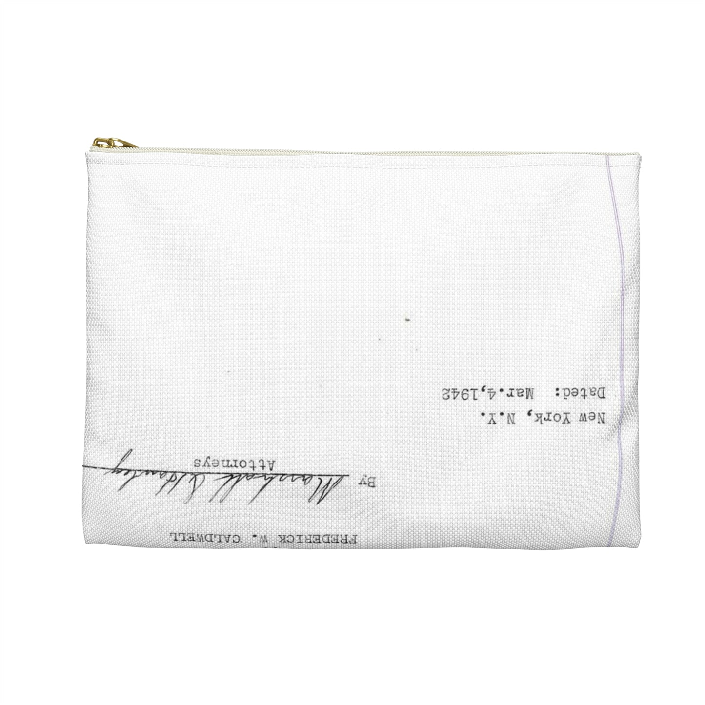 Patent Case File No. 2,298,194, Birdproofing, Inventor- Frederick W. Caldwell. - DPLA - 74c301010ed26c59dcbf62dd3cb26c47 (page 52) Large Organizer Pouch with Black Zipper