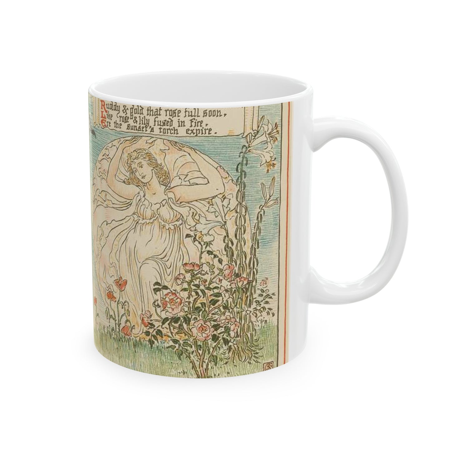 Beneath the summer full-orbed moon, ruddy & gold that rose full soon." Beautiful Novelty Ceramic Coffee Mug 11oz