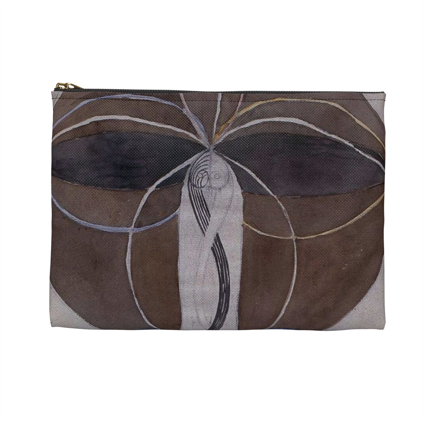 A drawing of a woman holding an umbrella Hilma af Klint - no date - Untitled 02 Large Organizer Pouch with Black Zipper