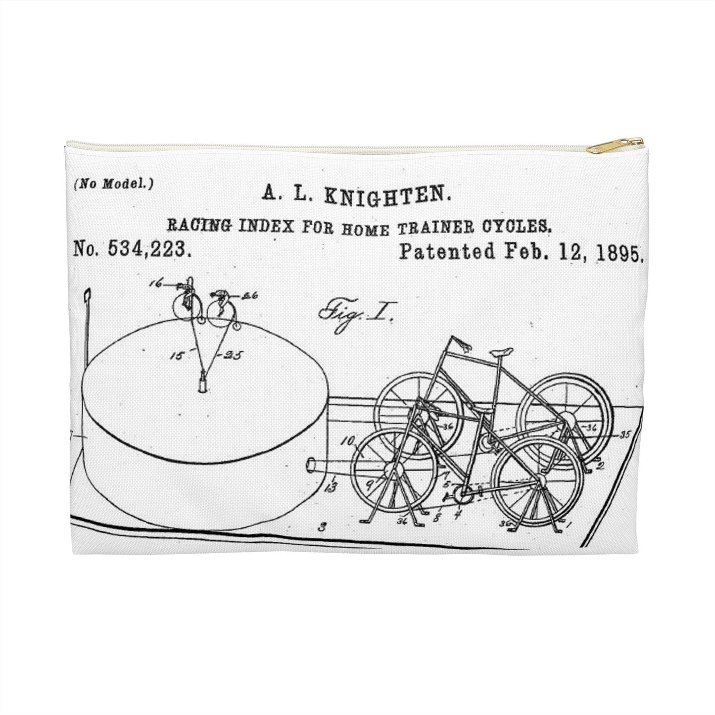 Patent drawing - RacingBikesPatent Public domain image Large Organizer Pouch with Black Zipper