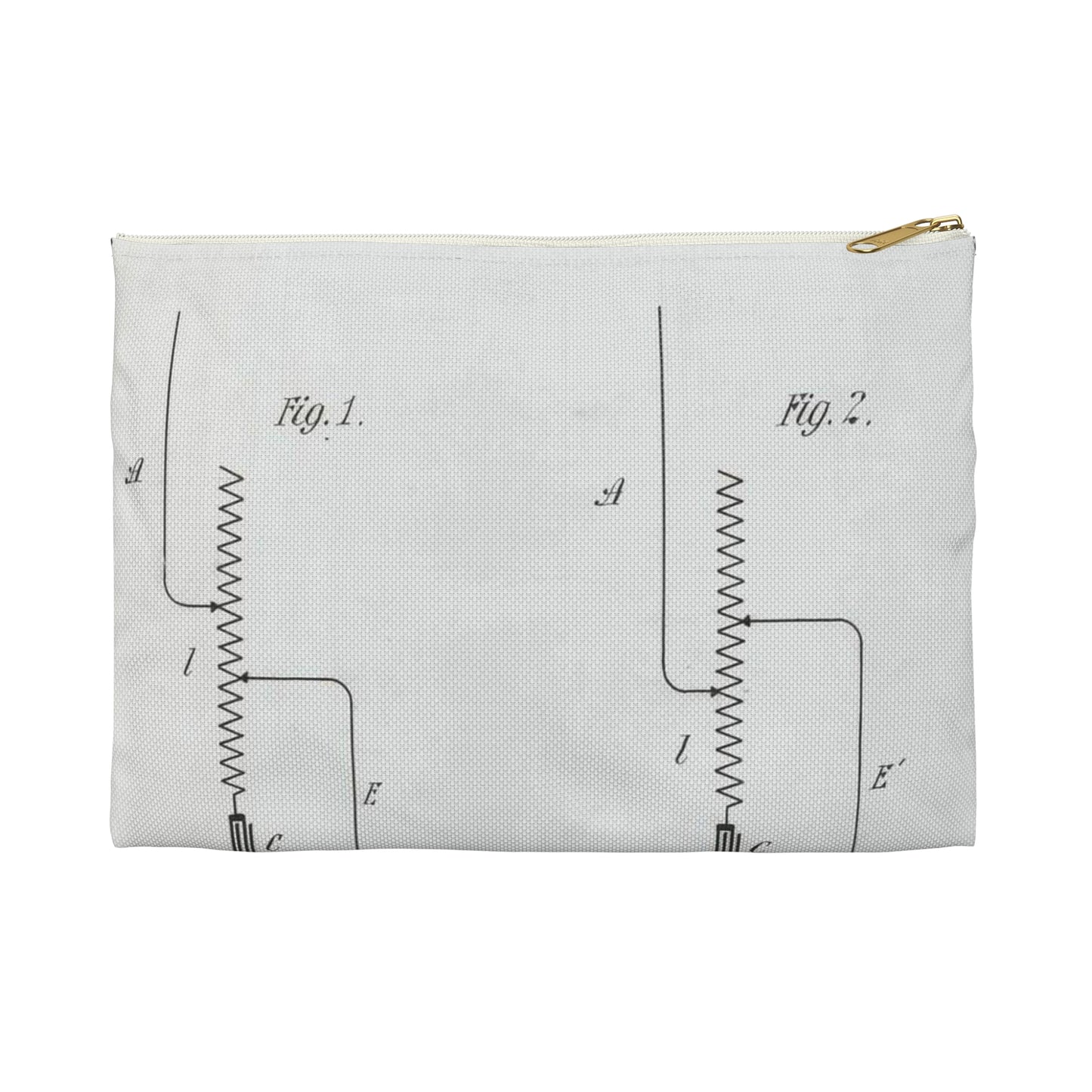 Patent drawing - for G. Marconi's Wireless Telegraphy Public domain image Large Organizer Pouch with Black Zipper