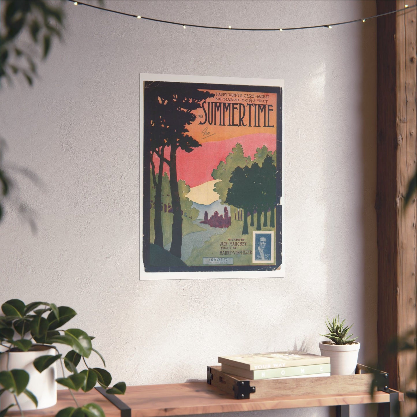Summertime, musical notation - Public domain American sheet music High Quality Matte Wall Art Poster for Home, Office, Classroom