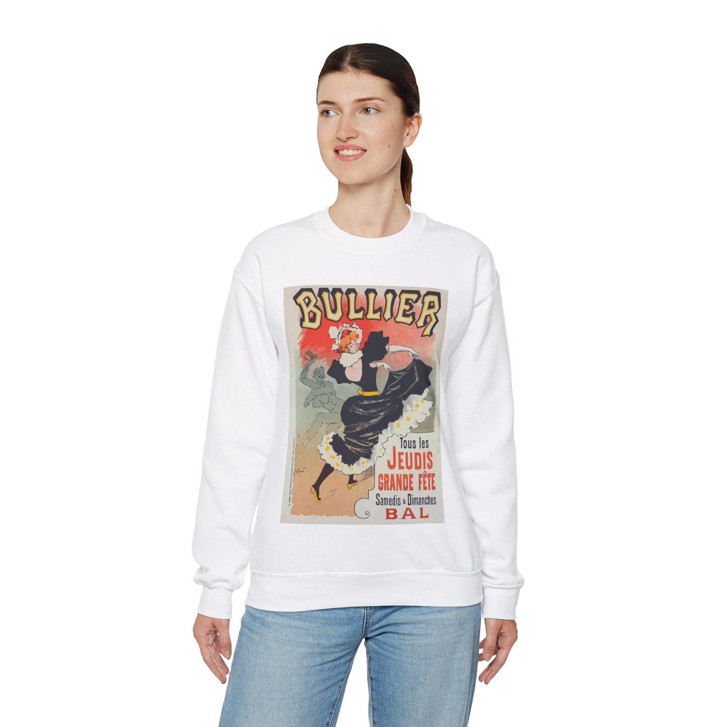 Affiche pour le "Bal Bullier".. Public domain reproduction. White Heavy Blend Adult Crew Neck SweatShirt