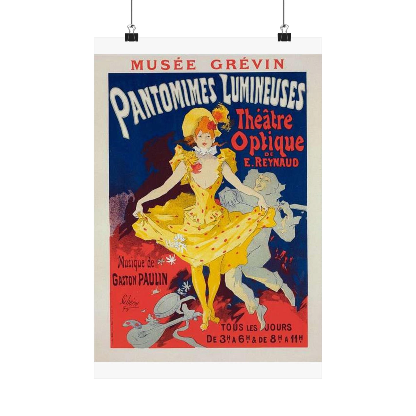 Affiche pour le Musée Grévin, "Pantomimes lumineuses". High Quality Matte Wall Art Poster for Home, Office, Classroom