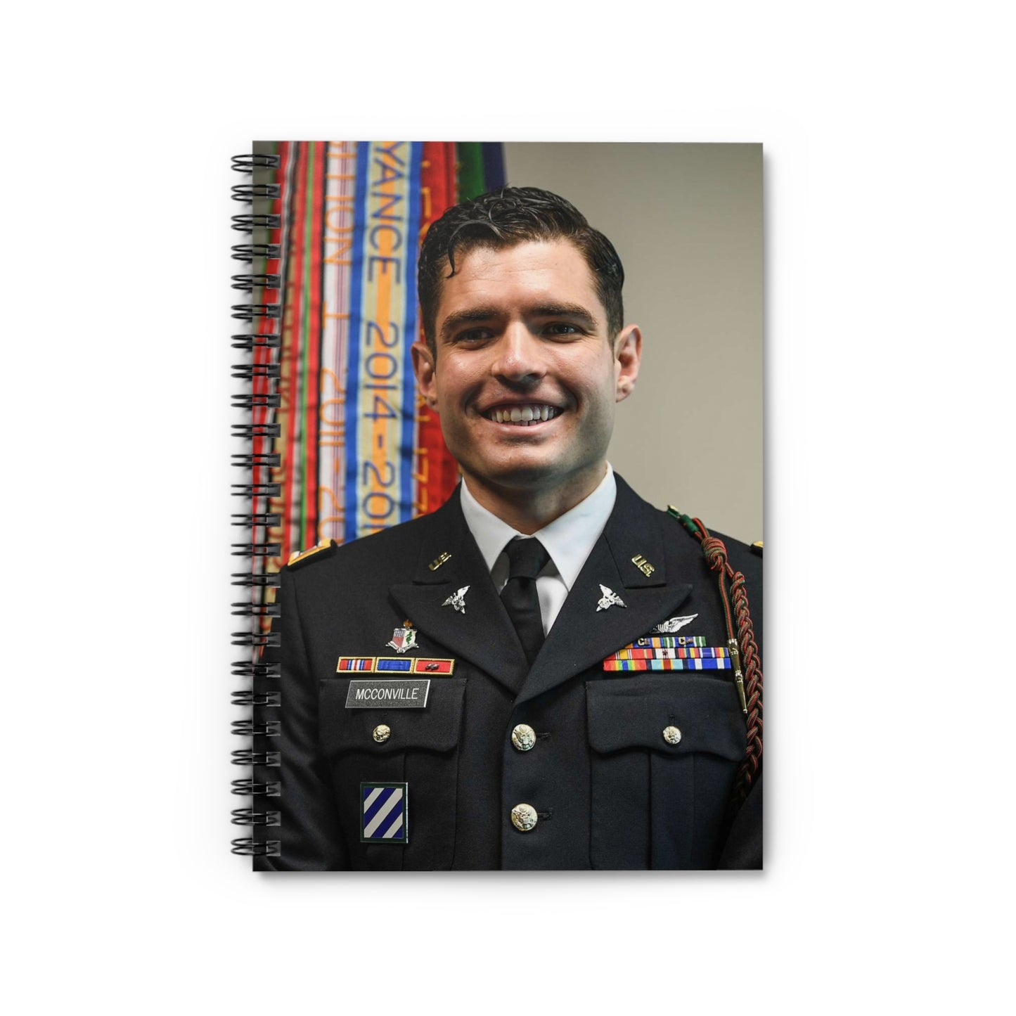 Cpt. Ryan McConville poses for a photo during his promotion Spiral Bound Ruled Notebook with Printed Cover