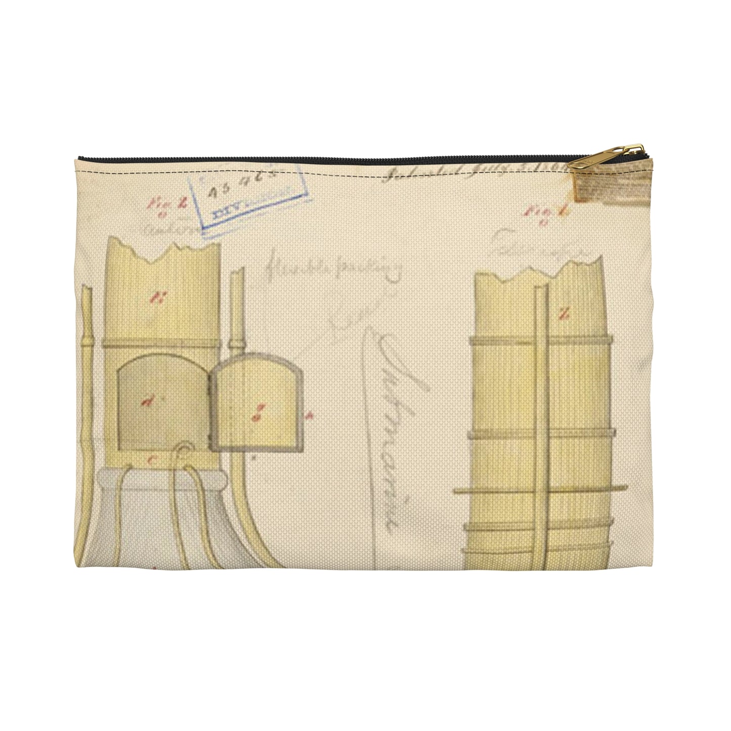 Patent drawing - Drawing of Submarine Telescope Public domain image Large Organizer Pouch with Black Zipper