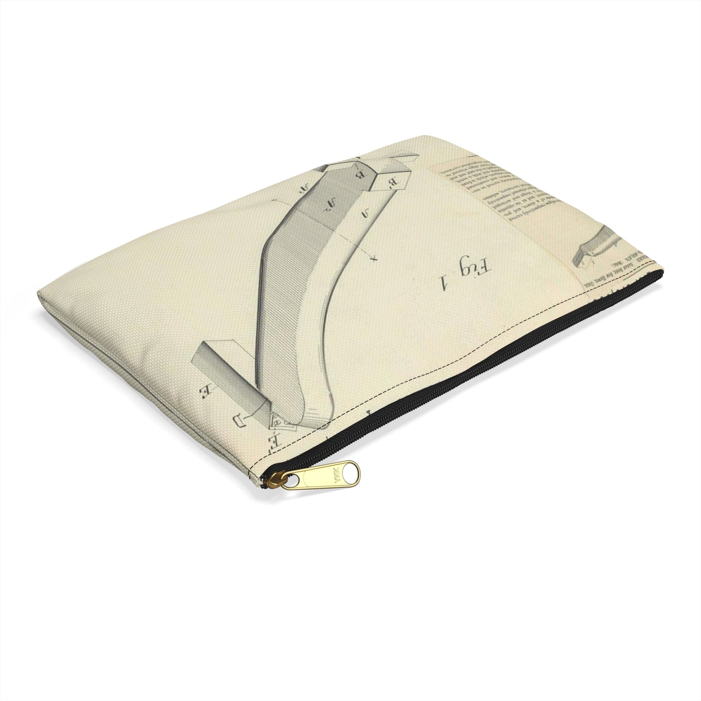 Patent drawing - for S. Boone's Ironing Board Public domain image Large Organizer Pouch with Black Zipper