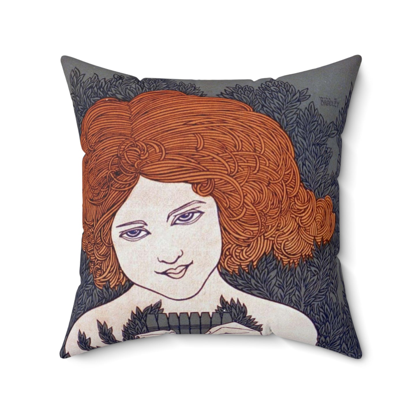 The Chap-book Will H. Bradley - Art nouveau public domain poster Decorative Accent Square Pillow