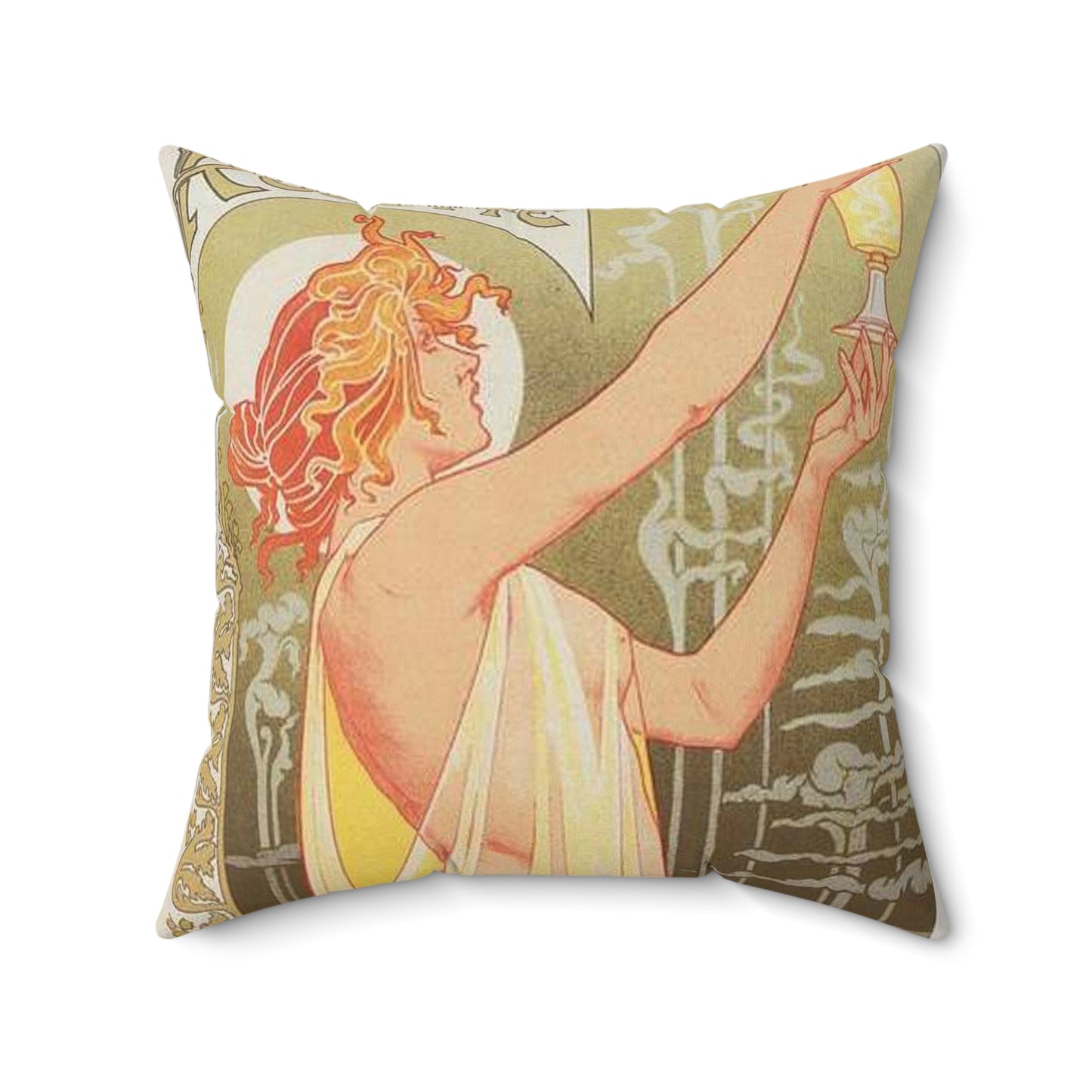 Affiche belge pour l' "Absinthe Robette". Decorative Accent Square Pillow
