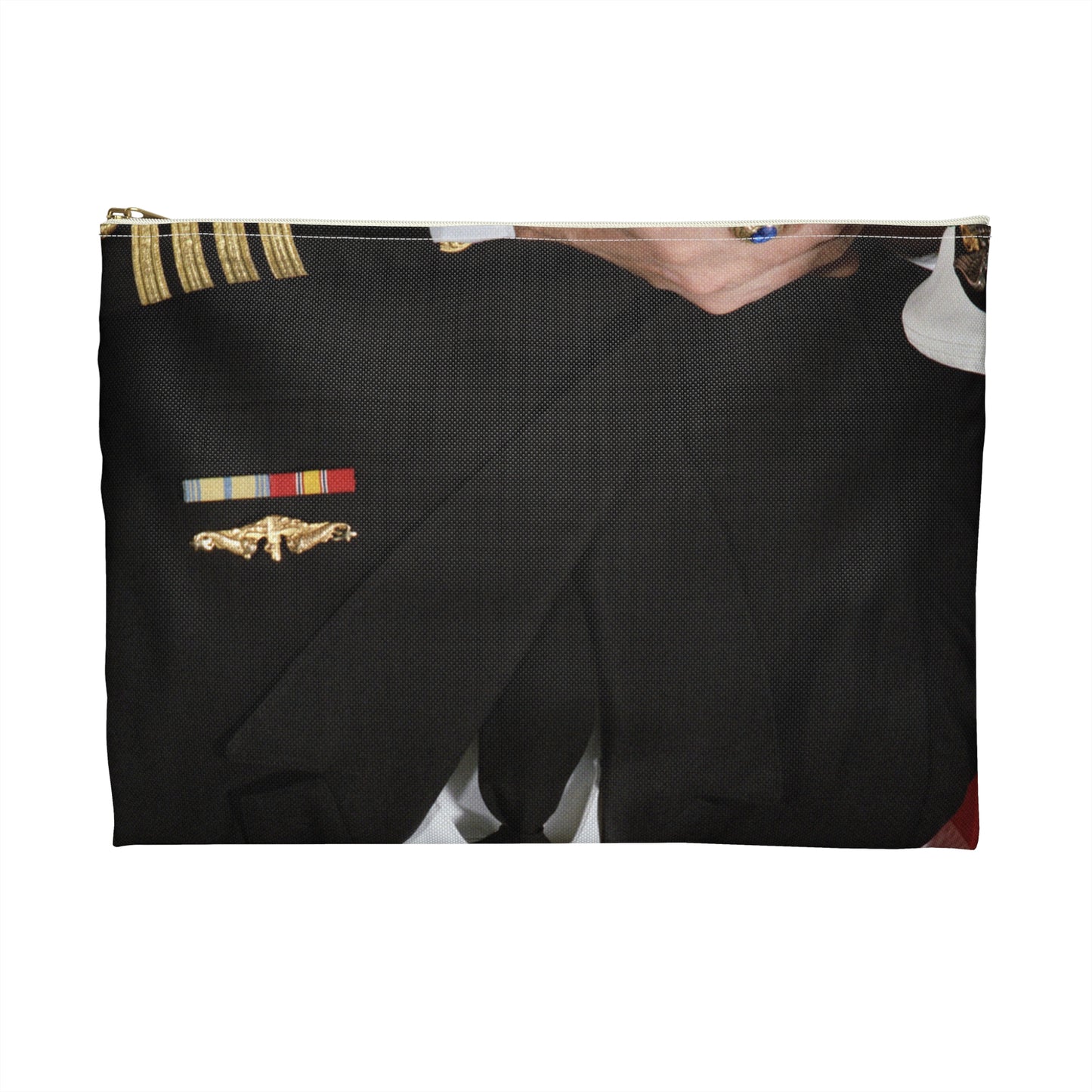 Portrait: US Navy (USN) Captain (CAPT) Charles A. Hougland (uncovered) Large Organizer Pouch with Black Zipper