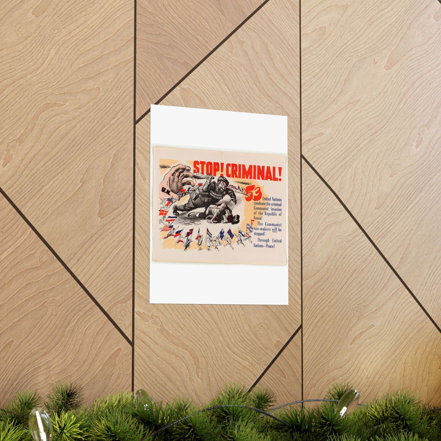 Stop Criminal!, Cold War American Propaganda poster High Quality Matte Wall Art Poster for Home, Office, Classroom