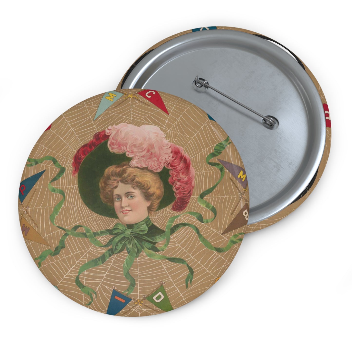 College widow - Print, Library of Congress collection Pin Buttons with Crisp Design