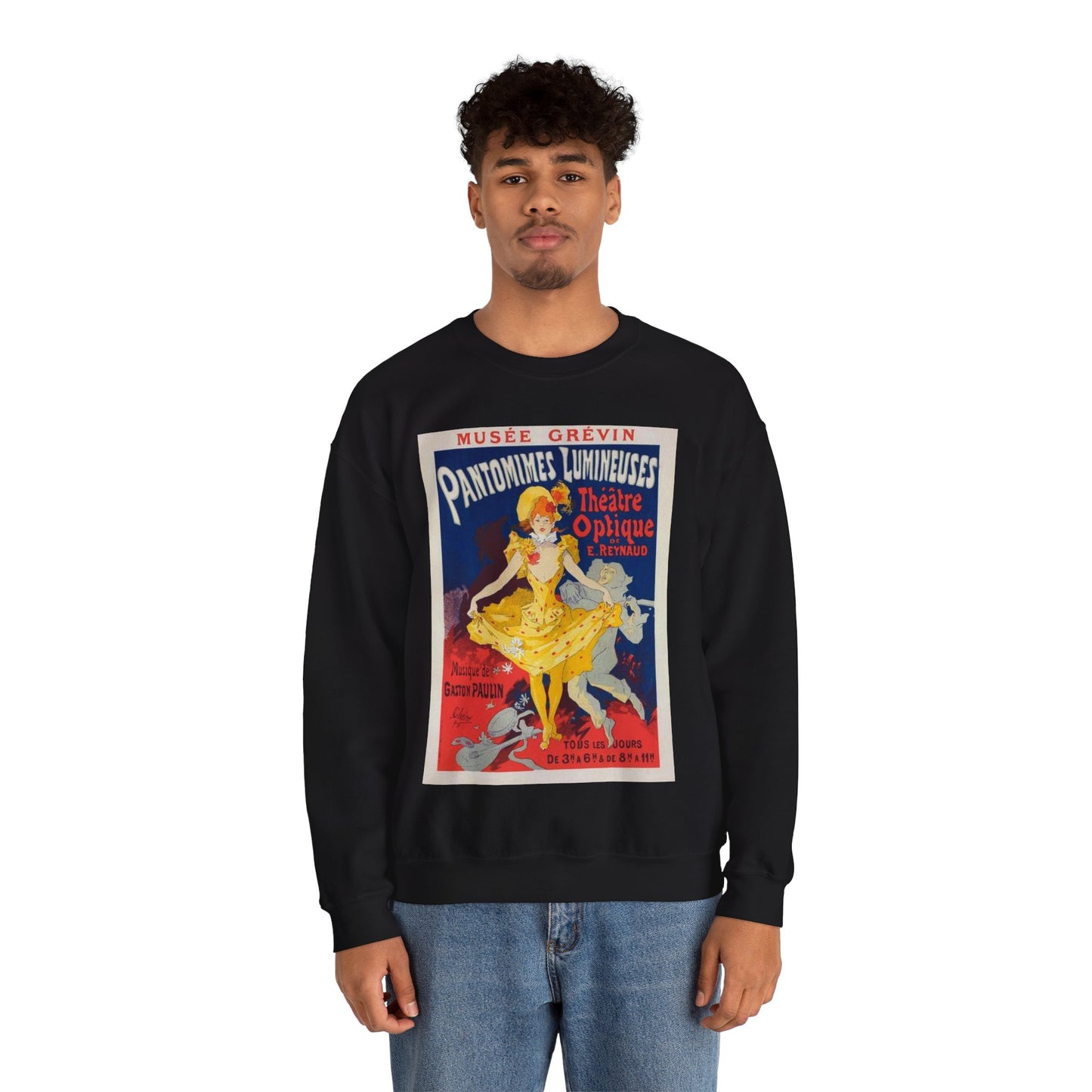 Affiche pour le Musée Grévin, "Pantomimes lumineuses". Black Heavy Blend Adult Crew Neck SweatShirt