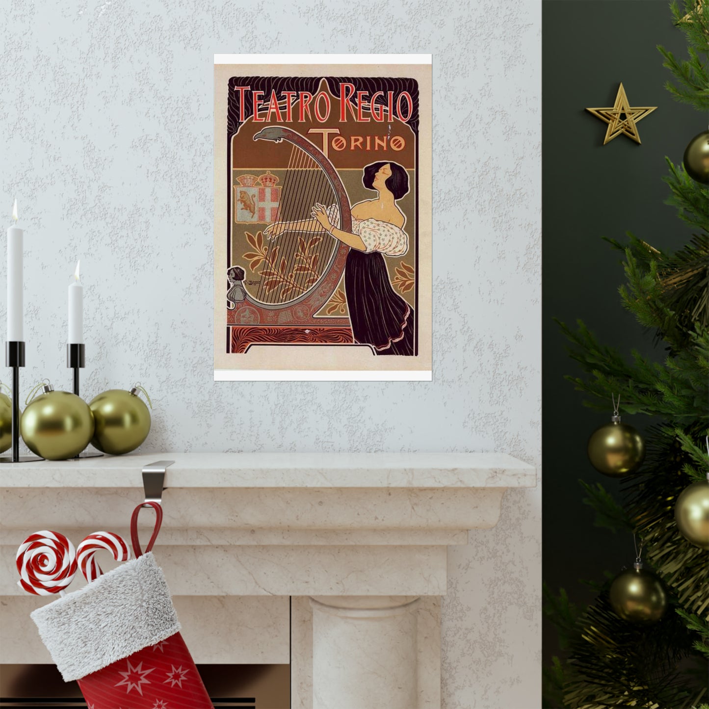 Affiche italienne pour le "Théâtre royal de Turin" High Quality Matte Wall Art Poster for Home, Office, Classroom