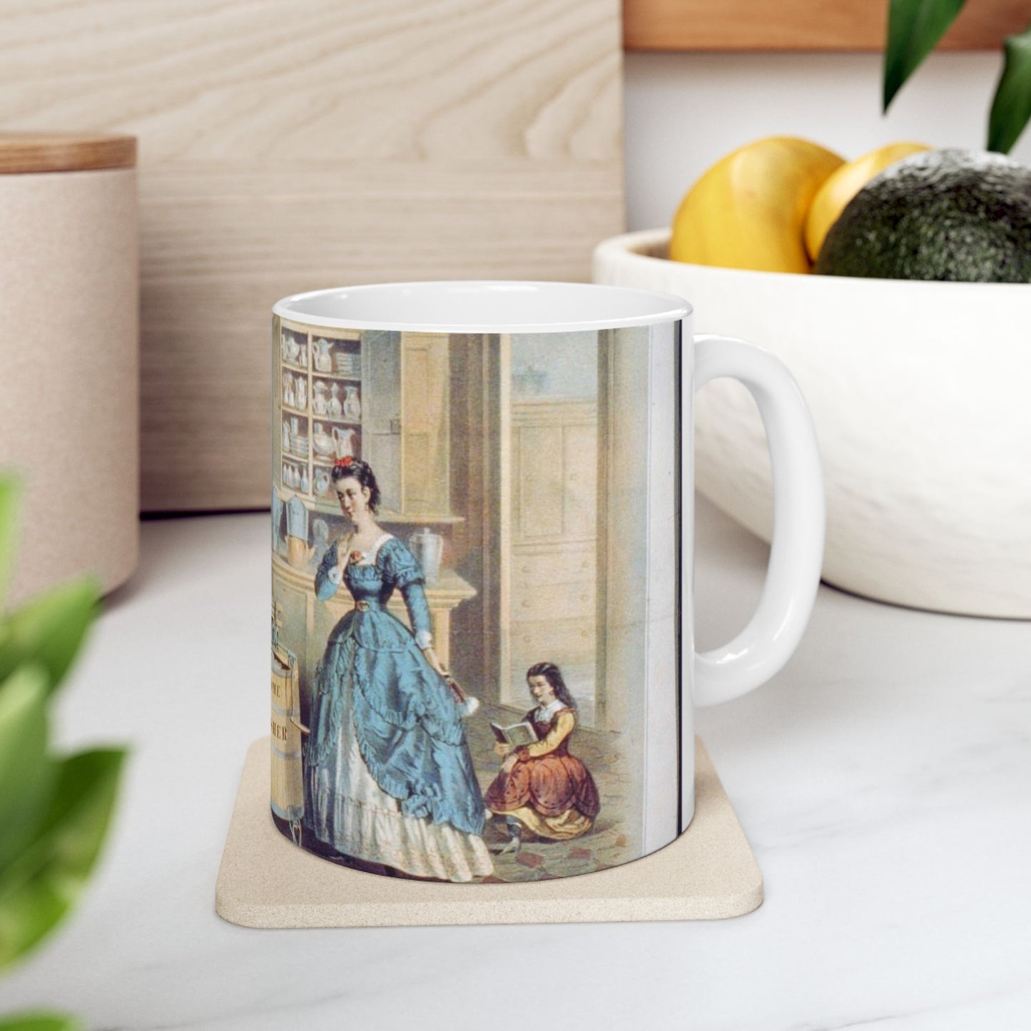 Home washing machine & wringer - A painting of women washing machines in a kitchen Beautiful Novelty Ceramic Coffee Mug 11oz