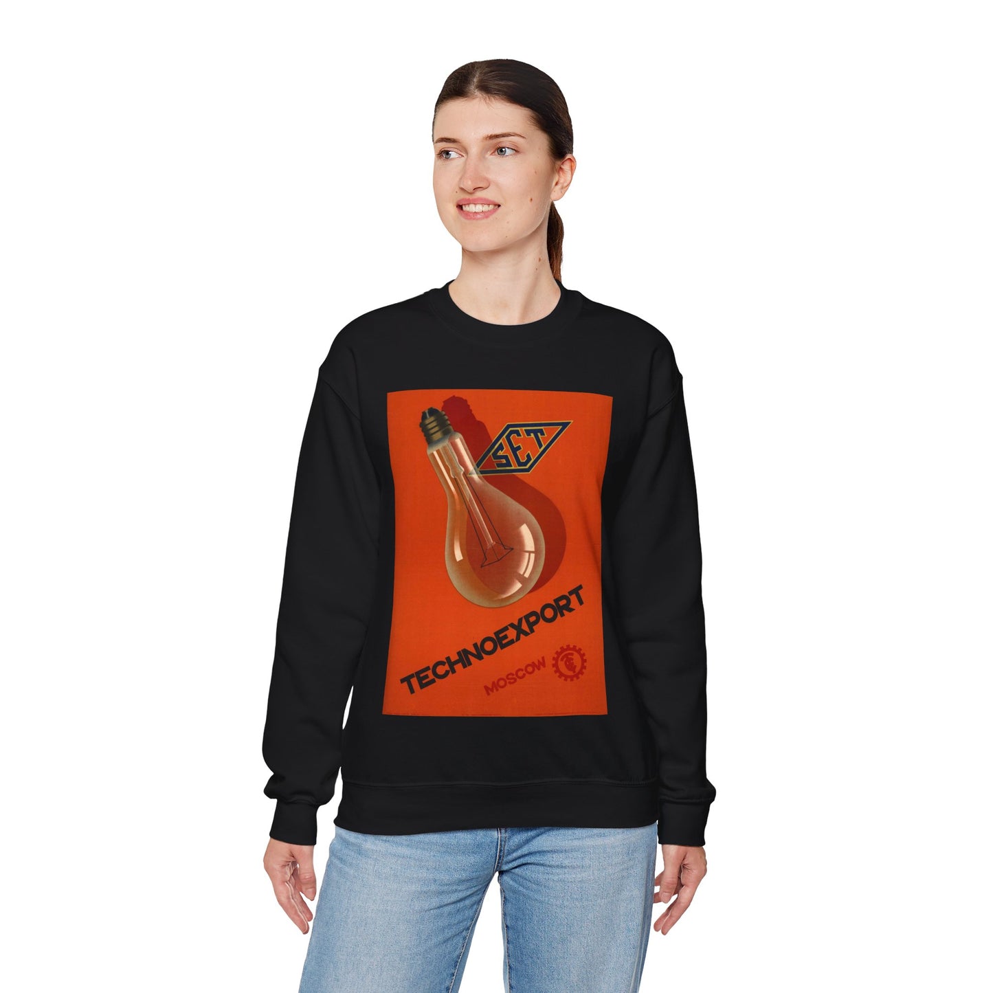 Technoexport. Moscow, Art Deco Poster Black Heavy Blend Adult Crew Neck SweatShirt