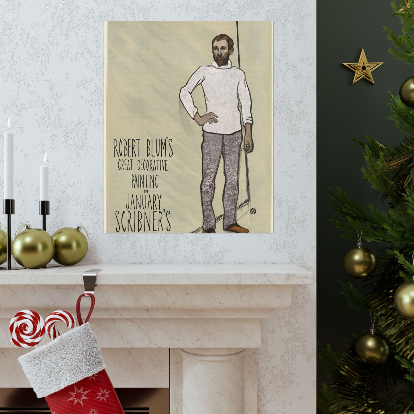 Robert Blum's great decorative painting in January Scribner's High Quality Matte Wall Art Poster for Home, Office, Classroom