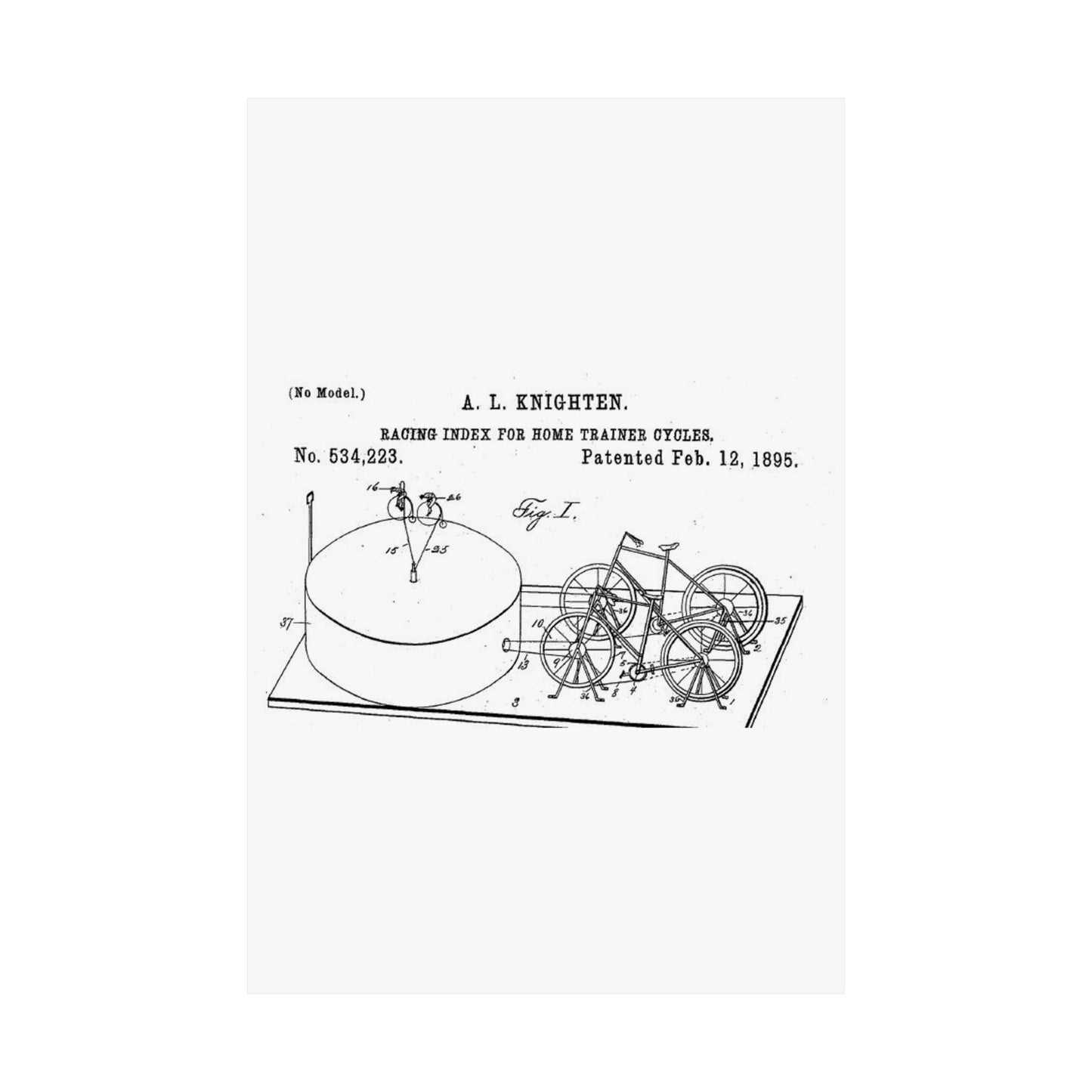 Patent drawing - RacingBikesPatent Public domain image High Quality Matte Wall Art Poster for Home, Office, Classroom
