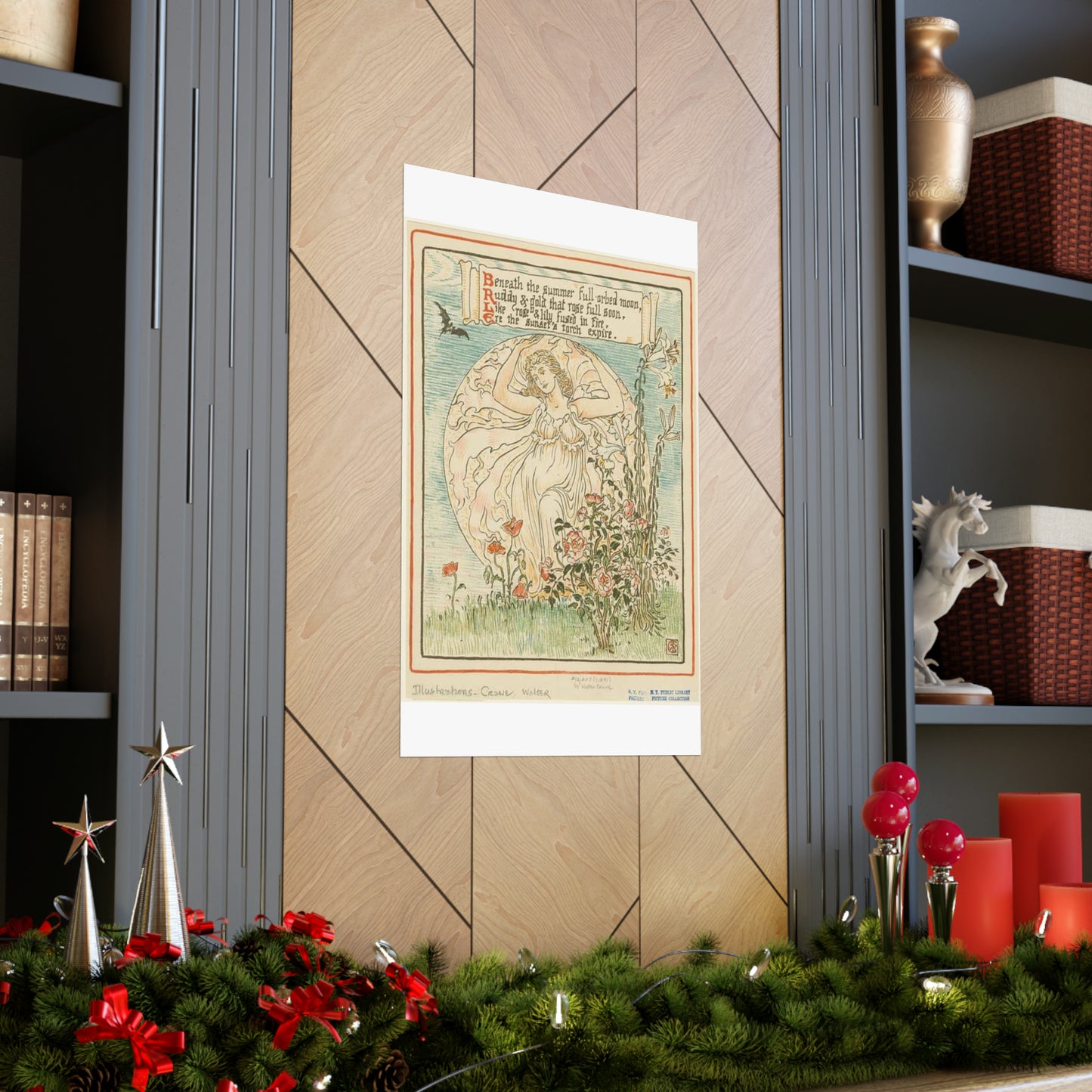 Beneath the summer full-orbed moon, ruddy & gold that rose full soon." High Quality Matte Wall Art Poster for Home, Office, Classroom