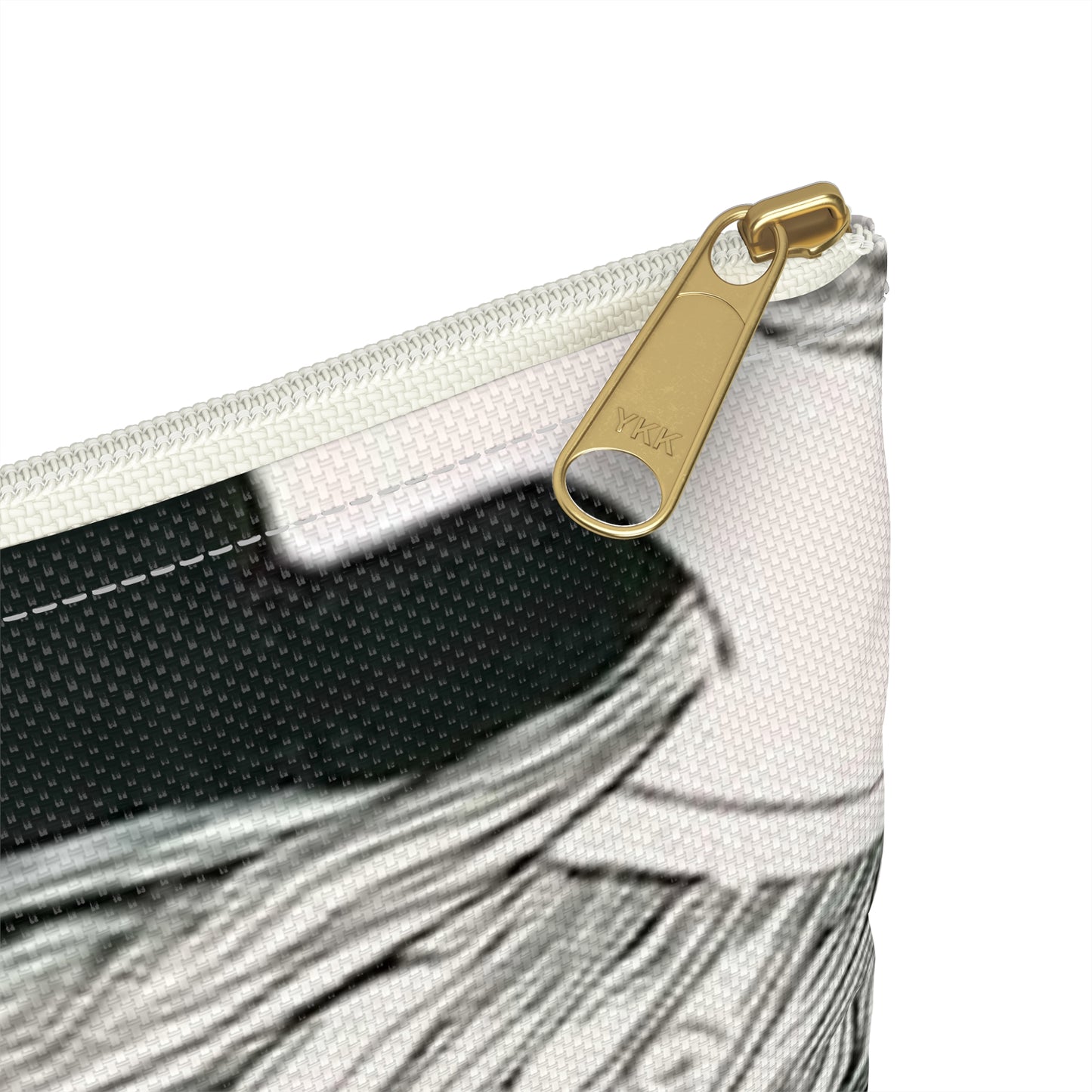 Witzel-210 - Art nouveau public domain image Large Organizer Pouch with Black Zipper