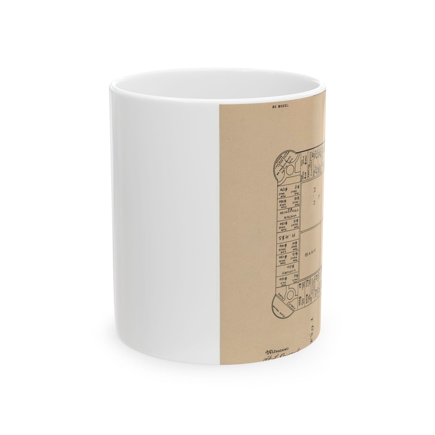 Patent Drawing of Engine - Drawing for a Game Board Public domain image Beautiful Novelty Ceramic Coffee Mug 11oz
