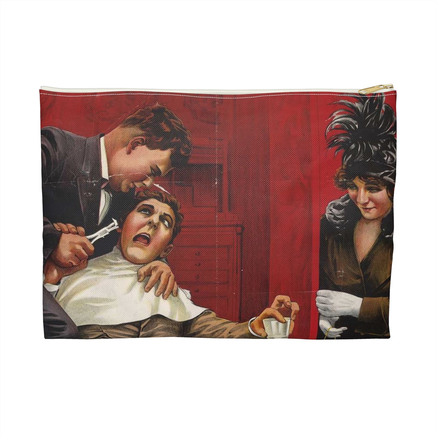 The mysterious beauty Following a phantom love. Large Organizer Pouch with Black Zipper
