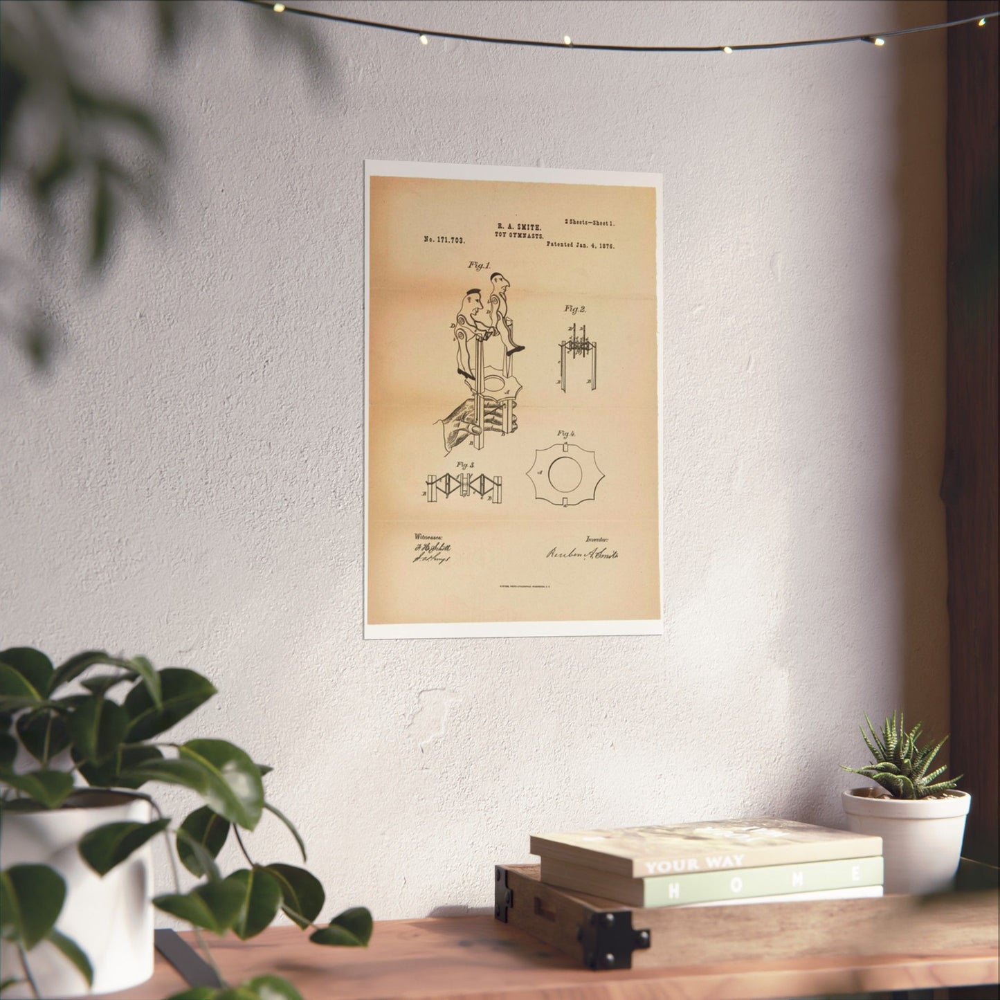 Patent drawing - for a Toy Gymnast Public domain image High Quality Matte Wall Art Poster for Home, Office, Classroom