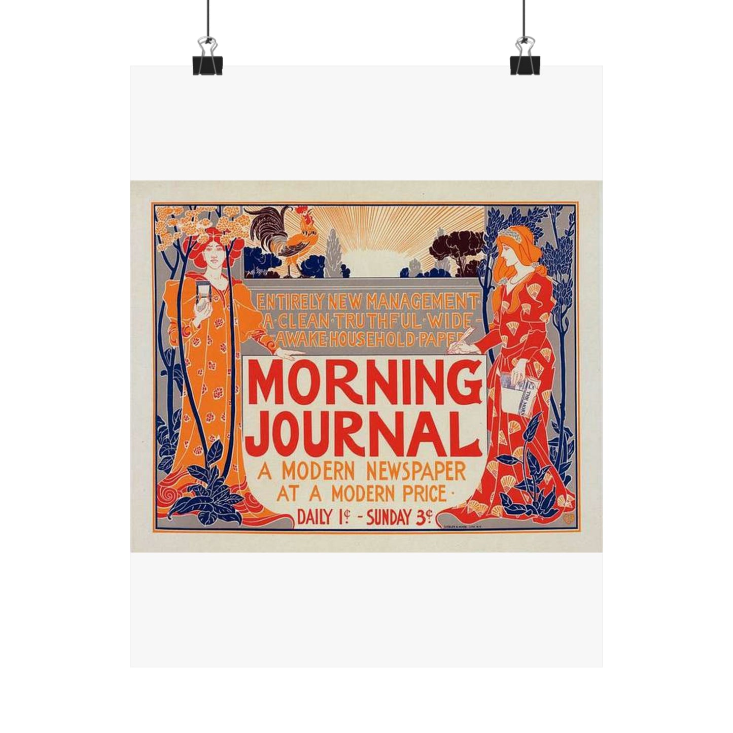 Louis Rhead - Affiche américaine pour le "Morning Journal". High Quality Matte Wall Art Poster for Home, Office, Classroom