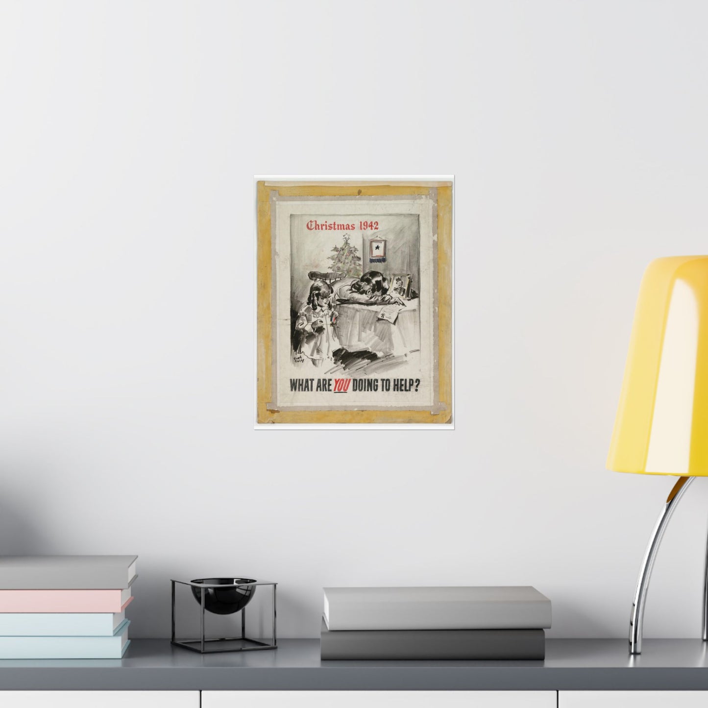 What Are You Doing to Help? Christmas 1942 High Quality Matte Wall Art Poster for Home, Office, Classroom