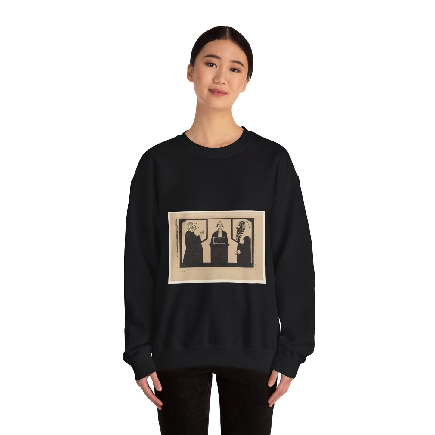 Samuel Jessurun de Mesquita - Entre ces trois mon coeur balance Black Heavy Blend Adult Crew Neck SweatShirt