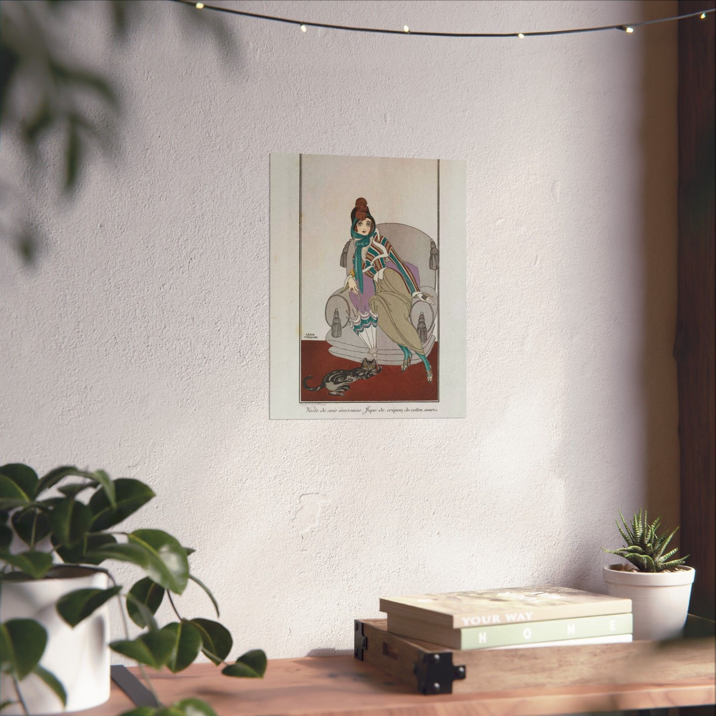 Jacket and skirt (Veste de soie écossaise. Jupe de crépon de coton souris) (CBL WEp 0946) High Quality Matte Wall Art Poster for Home, Office, Classroom